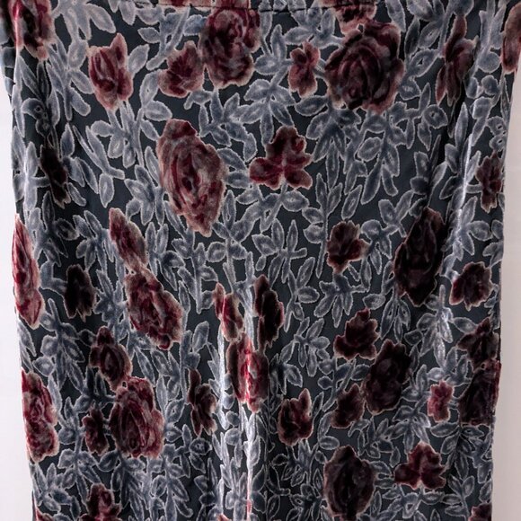 90s Mevisto Cut Velvet Floral Midi/Maxi Skirt Medium - Picture 8 of 10